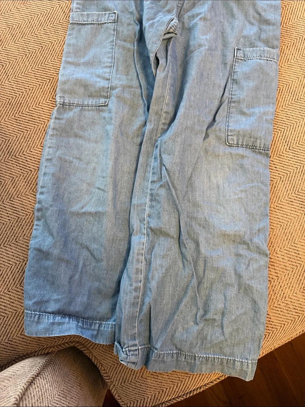 GAP Girls Blue Chambray Smocked Tank and Pants Set